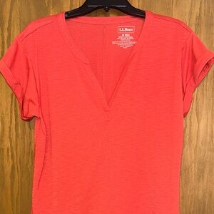 L.L. Bean Women's V-Neck Orange Soft Tee